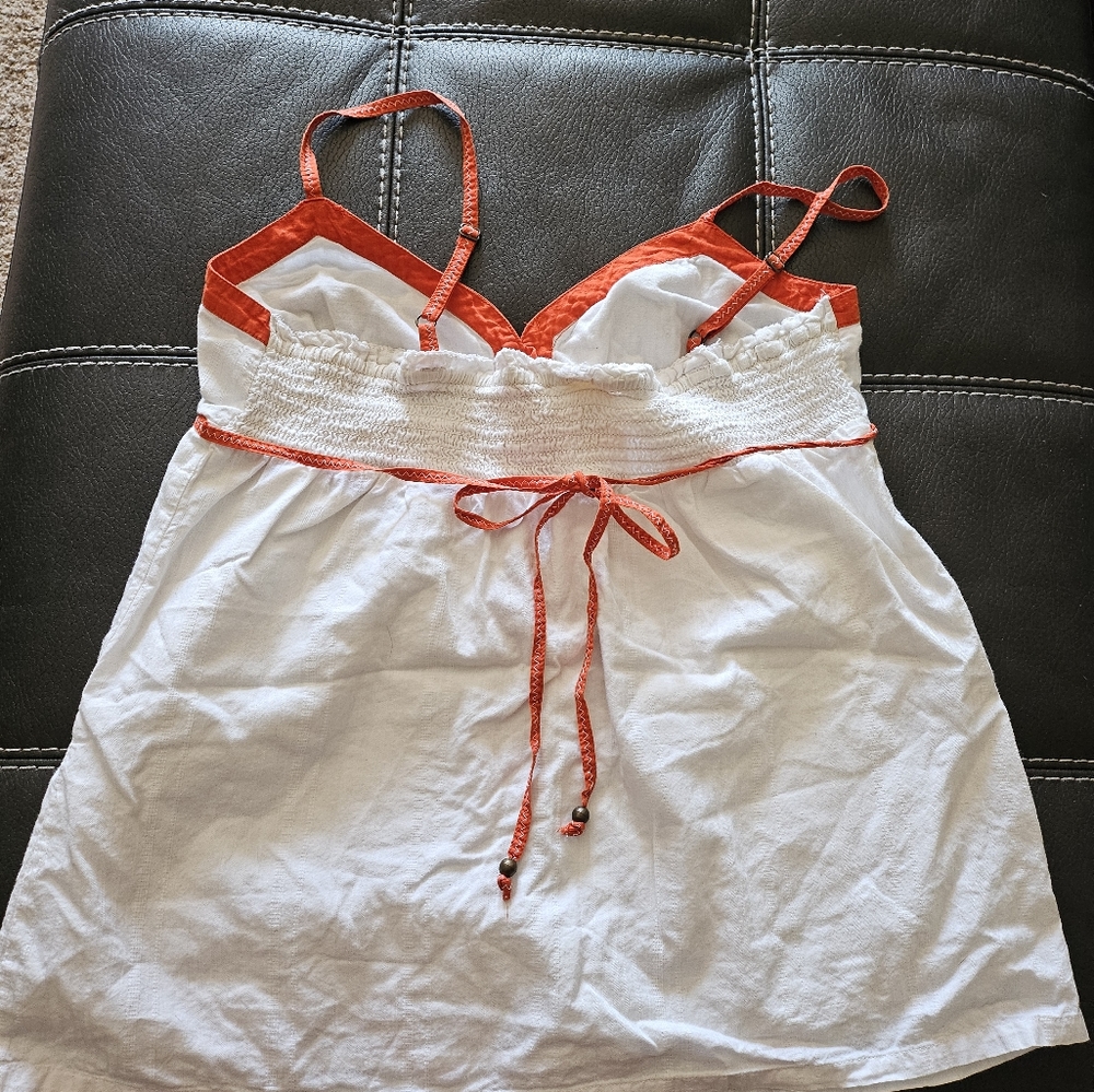 Roxy Smock Tank Wite and Orange Size Large - Picture 5 of 5